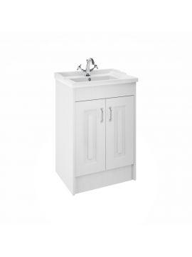 Savigno Double Door Floor Standing Vanity Unit & Ceramic Basin 600mm