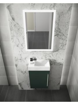 Elation Mito 400 Wall Hung Vanity Unit & Basin 400mm Fir Green Matt Chrome Handle