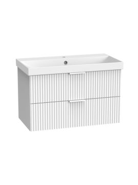 Tavistock Cadence Fluted 800mm Wall Hung 2 Drawer Vanity Unit