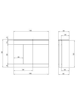 Tavistock Nexus 1100mm Combination Unit with Basin Left Hand