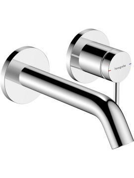Hansgrohe Tecturis S Single Lever Basin Mixer Tap for Concealed Installation Wall-Mounted EcoSmart+ with Spout 16.5 cm Chrome