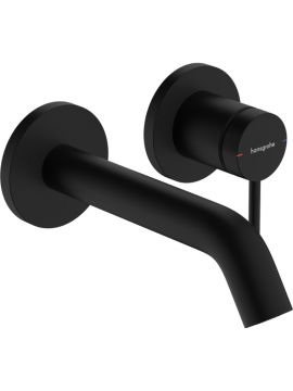 Hansgrohe Tecturis S Single Lever Basin Mixer Tap for Concealed Installation Wall-Mounted EcoSmart+ with Spout 16.5cm Matt Black