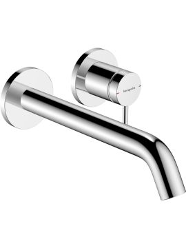 Hansgrohe Tecturis S Single Lever Basin Mixer Tap for Concealed Installation Wall-Mounted EcoSmart+ with Spout 22.5 cm Chrome