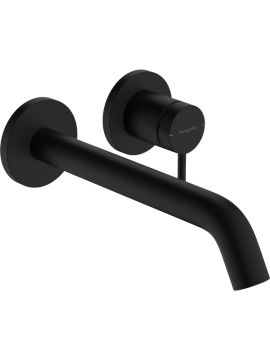 Hansgrohe Tecturis S Single Lever Basin Mixer Tap for Concealed Installation Wall-Mounted EcoSmart+ with Spout 22.5cm Matt Black
