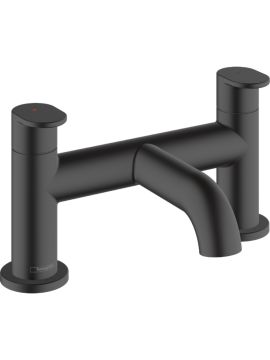 Hansgrohe Vernis Blend 2 Tap Hole Rim-Mounted Bath Mixer Tap Matt Black