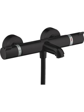 Hansgrohe Ecostat Comfort Thermostatic Bath Mixer Tap for Exposed Installation Matt Black