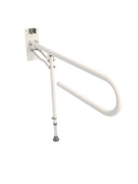 Fold Away Hand Rail With Drop Leg White