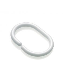 C-Shaped Curtain Rings White 12Pk