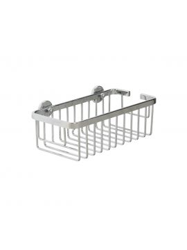 Screw to Wall Storage Slimline Aluminium Cosmetic Basket Chrome