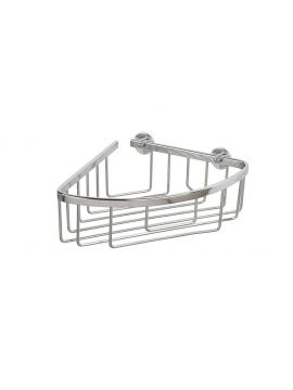 Screw to Wall Storage Slimline Aluminium Corner Basket Chrome
