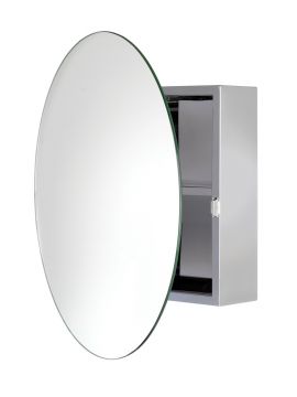 Severn Circular Door Mirror Cabinet Stainless Steel