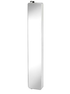 Arun 1200mm Tall Pivoting Cabinet White with Mirror Glass Door