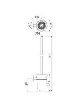 Jaquar Opal Prime Wall Mounted Toilet Brush Holder Matt Black