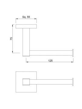 Jaquar Kubix Prime Bar Toilet Roll Holder Gold Dust