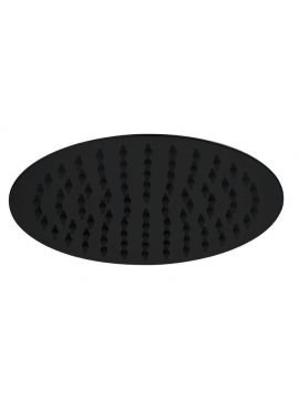 Equate Standard Round Slimline 200mm Diameter Shower Head Matt Black