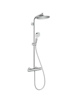 Hansgrohe Crometta S Showerpipe 240 1 Jet EcoSmart with Thermostatic Shower Mixer Chrome