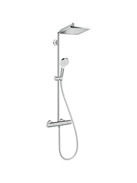 Hansgrohe Crometta E Showerpipe 240 1 Jet with Thermostatic Shower Mixer Chrome