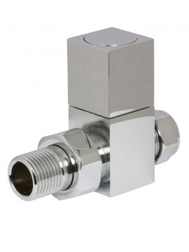 Straight Manual Square Chrome Radiator Valve