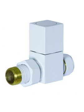 Straight Manual Square White Radiator Valve