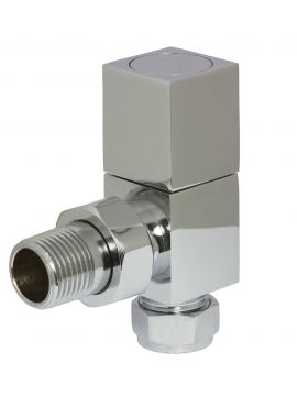 Angled Manual Square Chrome Radiator Valve