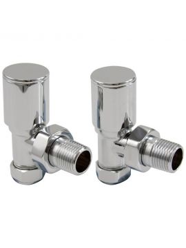 Angled Manual Round Chrome Radiator Valve