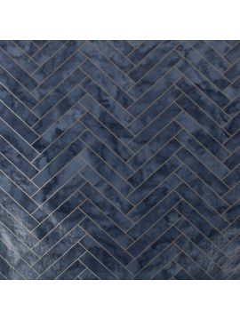 Contour Marble Chevron Tile Navy Wallpaper