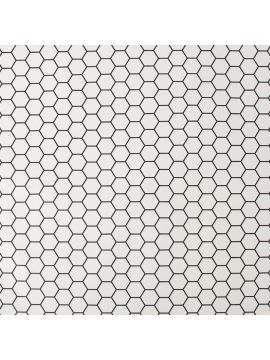 Contour Hexagon Lattice White Wallpaper