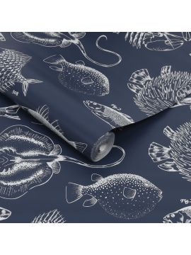 Contour Into The Deep Navy Wallpaper