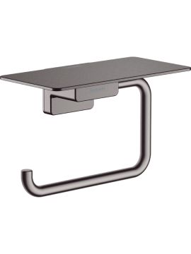 Hansgrohe AddStoris Q Toilet Paper Holder with Shelf Brushed Black Chrome