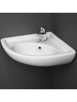 RAK Compact Wall Hung Corner Washbasin 1 Tap Hole