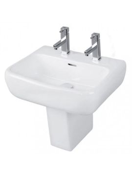 RAK Metropolitan 420 Half Pedestal Washbasin 2 Tap Holes