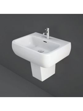RAK Metropolitan 520 Half Pedestal Washbasin 1 Tap Hole
