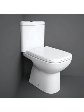 RAK Origin Corner Close Coupled Open Back Toilet with Polypropylene Seat