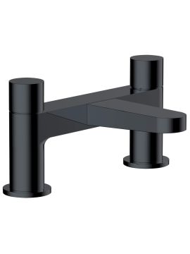RAK Petit Round Bath Filler 2 Tap Hole Black