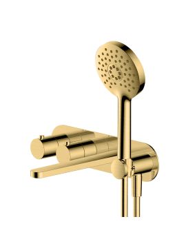 RAK Petit Round Concealed Thermostatic Bath Shower Mixer Tap Gold