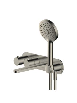 RAK Petit Round Concealed Thermostatic Bath Shower Mixer Tap Nickel