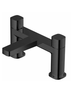 RAK Petit Square Bath Filler 2 Tap Hole Black