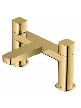 RAK Petit Square Bath Filler 2 Tap Hole Gold