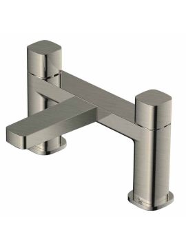 RAK Petit Square Bath Filler 2 Tap Hole Nickel