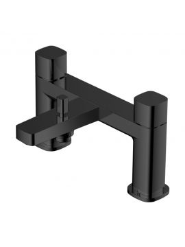 RAK Petit Square Bath Shower Mixer 2 Tap Hole Black