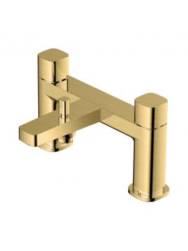RAK Petit Square Bath Shower Mixer 2 Tap Hole Gold