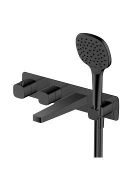 RAK Petit Square Concealed Thermostatic Bath Shower Mixer Tap Black