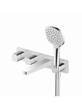 RAK Petit Square Concealed Thermostatic Bath Shower Mixer Tap Chrome