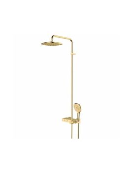 RAK Petit Square Exposed Thermostatic Mixer Shower Gold
