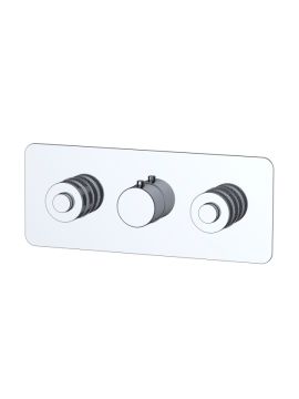 RAK Prima Tech Dual Outlet Thermostatic Horizontal Concealed Valve Chrome