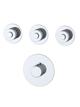 RAK Prima Tech Triple Outlet Thermostatic Concealed Valve Chrome