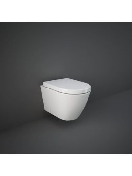 RAK Resort Wall Hung Rimless Toilet with Soft Close Wrap Over Seat Hidden Fixations