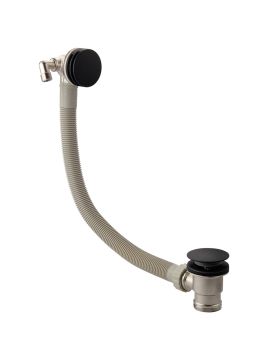 RAK Round Bath Waste and Overflow Filler Click Clack Black