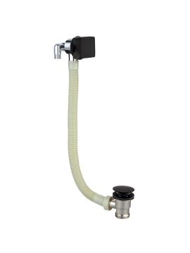 RAK Square Bath Waste and Overflow Filler Click Clack Black