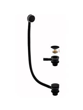 RAK Round Bath Waste Click Clack Black